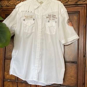 Jordan Craig Mens XL Custom East Coast Bounty Hunters White Short sleeve shirt
